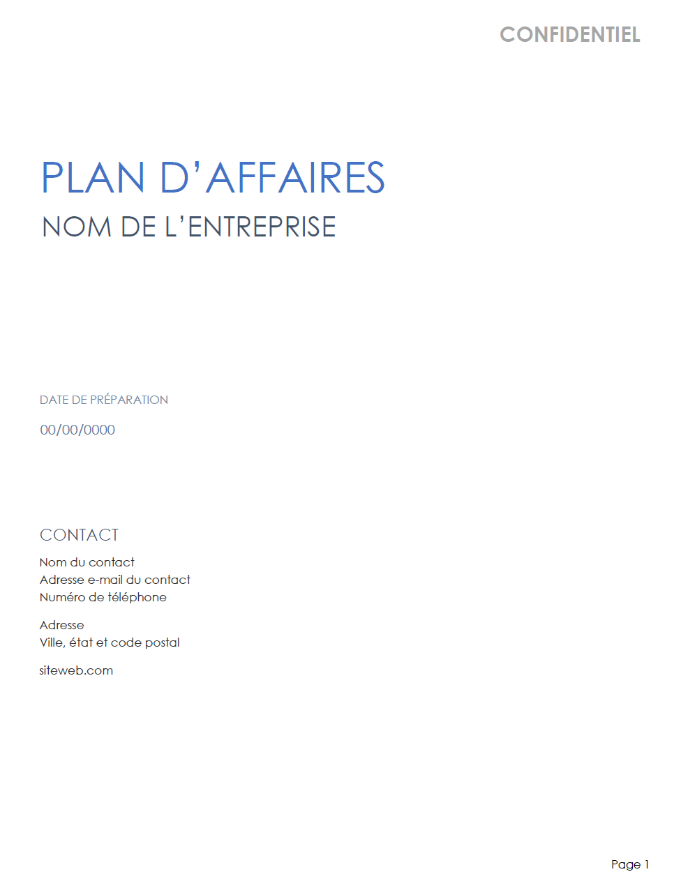 Plan d'affaires simple