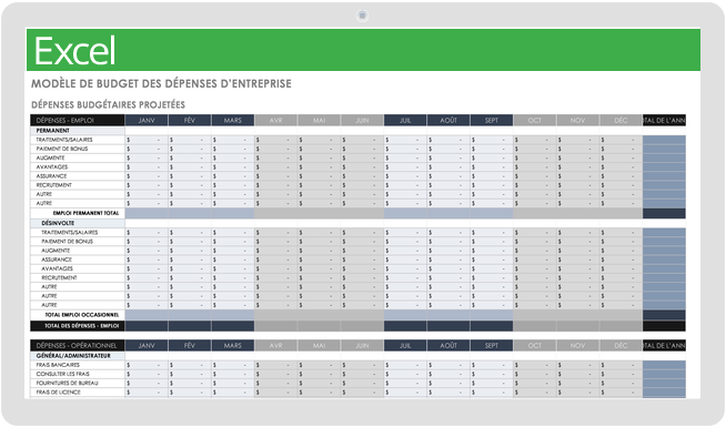 Budget des dépenses d'entreprise