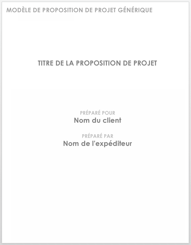 Modèle de proposition de projet générique